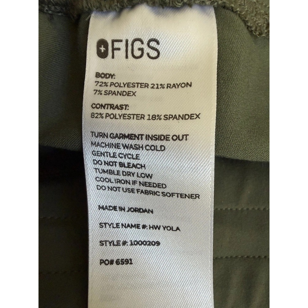 FIGS Yola High Rise Scrub Pants L Moss Healthcare Worker Apparel Medical Dental - Picture 10 of 16